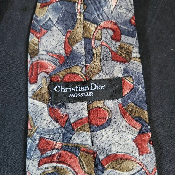 Christian Dior Men's Silk Ties Set of 2 Business Office Work Wear Event - Picture 3 of 11